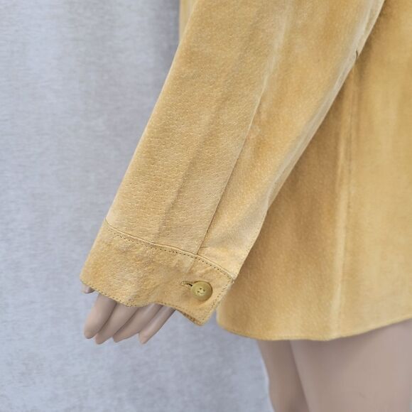 Marsh Landing Tan Leather Button Down Shirt Jacket Schaket - Picture 4 of 14